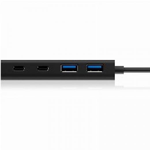 HUB 4Port ICY BOX 2xUSB3.0 2xUSB-C SuperSpeed passiv Black