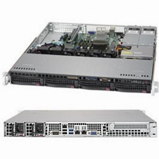 Barebone Server 1U Single  4 Hot-swap 3.5 400W Redundant Platinum, SuperServer 5019S-MR-G1585L