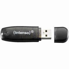 STICK 16GB USB 2.0 Intenso Rainbow Line Transparent Black
