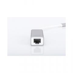 KAB Adapter USB-C > RJ45 Gigabit Lan 1000 MBit/s Digitus White Silver