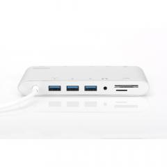 KAB USB-C > Multi Adapter 3xUSB3.0/Audio/Micro SD/SDXC/Gigabit Lan/DisplayPort/HDMI/VGA/USB-C Digitus Silver