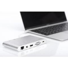 KAB USB-C > Multi Adapter 3xUSB3.0/Audio/Micro SD/SDXC/Gigabit Lan/DisplayPort/HDMI/VGA/USB-C Digitus Silver