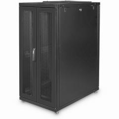 Serverschrank 19 26HE Digitus 1260x600x1000 mm, Farbe black (RAL 9005), perforierte Tür