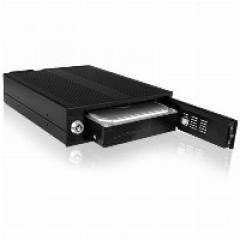 Wechselrahmen, 1xSATA / SAS 3,5 zu 1xSATA Host, EasySwap trägerlos, Alu-4cm Lüfter ICY BOX