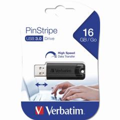 STICK 16GB USB 3.0 Verbatim StorenGo PinStripe Black