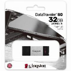 STICK 32GB USB-C 3.2 Kingston DataTraveler 80 Black