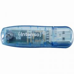 STICK 4GB USB 2.0 Intenso Rainbow Line Transparent Blue