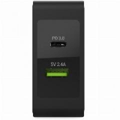 Ladegerät Green Cell Charger USB-C Power Delivery USB3.0 Quick Charge 45W Black