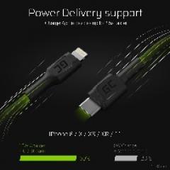 KAB USB-C > Lightning (ST-ST) 1m Green Cell Black