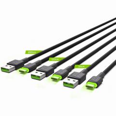 KAB SET 3x USB > USB-C (ST - ST) 1x0,3m/1x1,2m/1x2m Green Cell SET1 Backlight Green LED Black