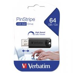 STICK 64GB USB 3.0 Verbatim StorenGo PinStripe Black