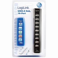 HUB 10Port LogiLink aktiv mit Netzteil Black