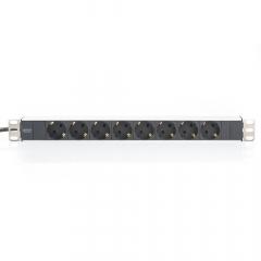 NWSZ Steckdosenleiste Aluminium PDU 1U Digitus Nennleistung: 4000W, 250VAC 50/60Hz, 8x Schutzkontakt