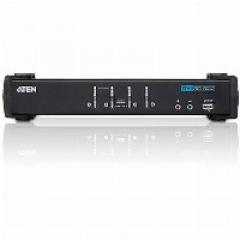KVM Desktop Switch 4-Port USB DVI KVM Switch with Audio & USB 2.0 Hub (KVM Cables included) ATEN