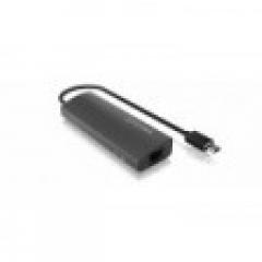 HUB 3Port ICY BOX 3xUSB3.0 Gigabit LAN Ethernet passiv Aluminium Black