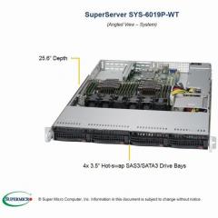 Barebone Server 1U Dual 3647 4Hot-swap 3,5 600W Platinum SuperServer 6019-WT