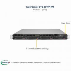 Barebone Server 1 U Single 3647 4 Hot-swap 3.5 600W Platinum SuperServer 5019P-WT