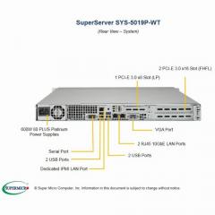 Barebone Server 1 U Single 3647 4 Hot-swap 3.5 600W Platinum SuperServer 5019P-WT