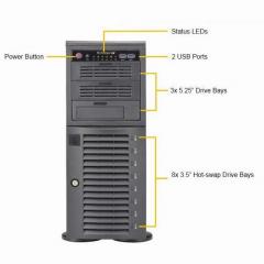 Barebone Server 4 U/Tower Dual 3647 8 Hot-swap 3.5 1200W Redundant Platinum SuperWorkstation 7049A-T