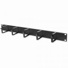 NWSZ Kabelrangierpanel 19 1HE Digitus5x Kabelringe 40x60 mm, Farbe black (RAL 9005)